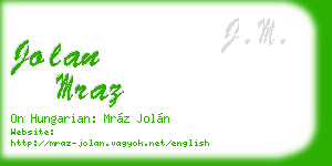jolan mraz business card